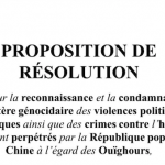 Proposition de Résolution sur la reconnaissance et la condamnation du caractère génocidaire des violences à l’égard des ouïghours